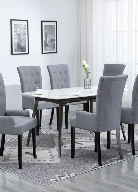 vidaXL Dining Chairs Accent Dining Chair with Armrests for Home Kitchen Fabric-13