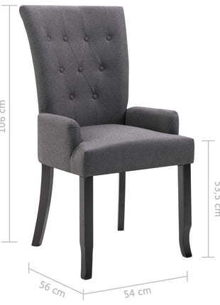 vidaXL Dining Chairs Accent Dining Chair with Armrests for Home Kitchen Fabric-1