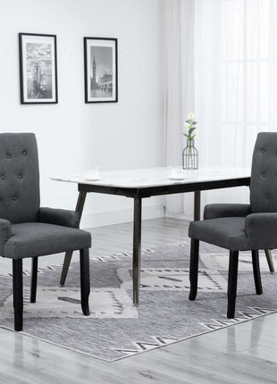 vidaXL Dining Chairs Accent Dining Chair with Armrests for Home Kitchen Fabric-11
