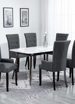 vidaXL Dining Chairs Accent Dining Chair with Armrests for Home Kitchen Fabric-10