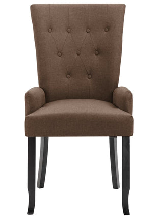 vidaXL Dining Chairs Accent Dining Chair with Armrests for Home Kitchen Fabric-4