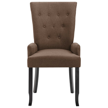 vidaXL Dining Chairs Accent Dining Chair with Armrests for Home Kitchen Fabric-4