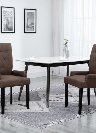 vidaXL Dining Chairs Accent Dining Chair with Armrests for Home Kitchen Fabric-6