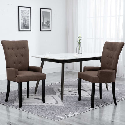 vidaXL Dining Chairs Accent Dining Chair with Armrests for Home Kitchen Fabric-6