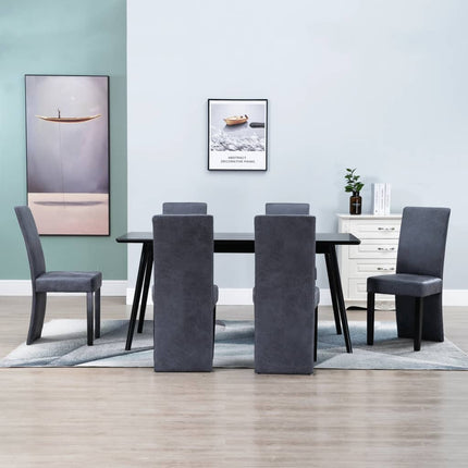 vidaXL Dining Chairs Accent Side Chair for Home Kitchen Faux Suede Leather-9