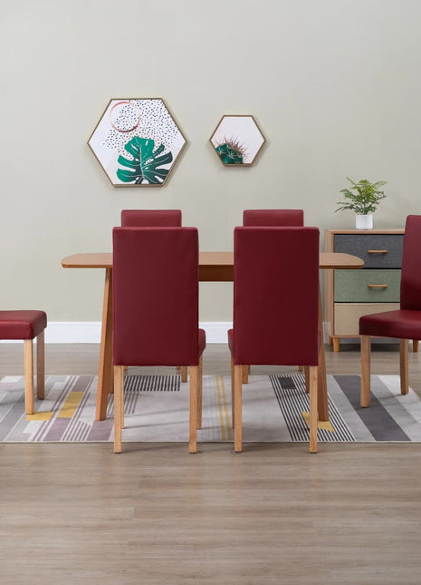 vidaXL Dining Chairs Side Chair with Wooden Legs for Kitchen Faux Leather-10
