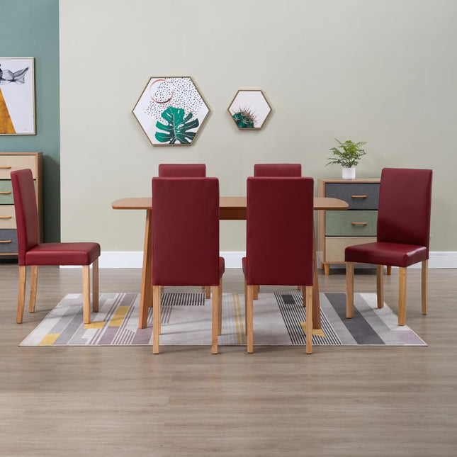vidaXL Dining Chairs Side Chair with Wooden Legs for Kitchen Faux Leather-10