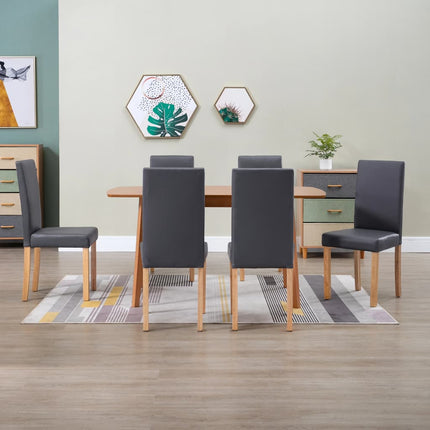 vidaXL Dining Chairs Side Chair with Wooden Legs for Kitchen Faux Leather-12