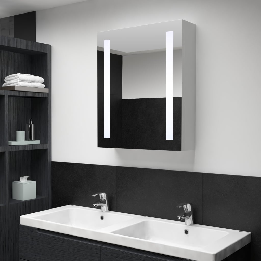 vidaXL Bathroom Cabinet Mirrored Bathroom Vanity Wall Mounted Medicine Cabinet-19