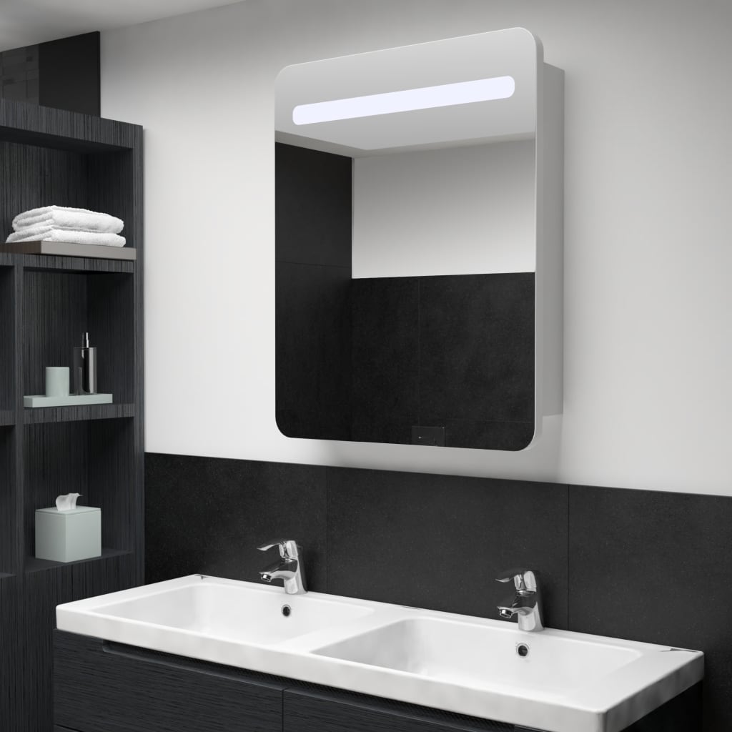vidaXL Bathroom Cabinet Mirrored Bathroom Vanity Wall Mounted Medicine Cabinet-3