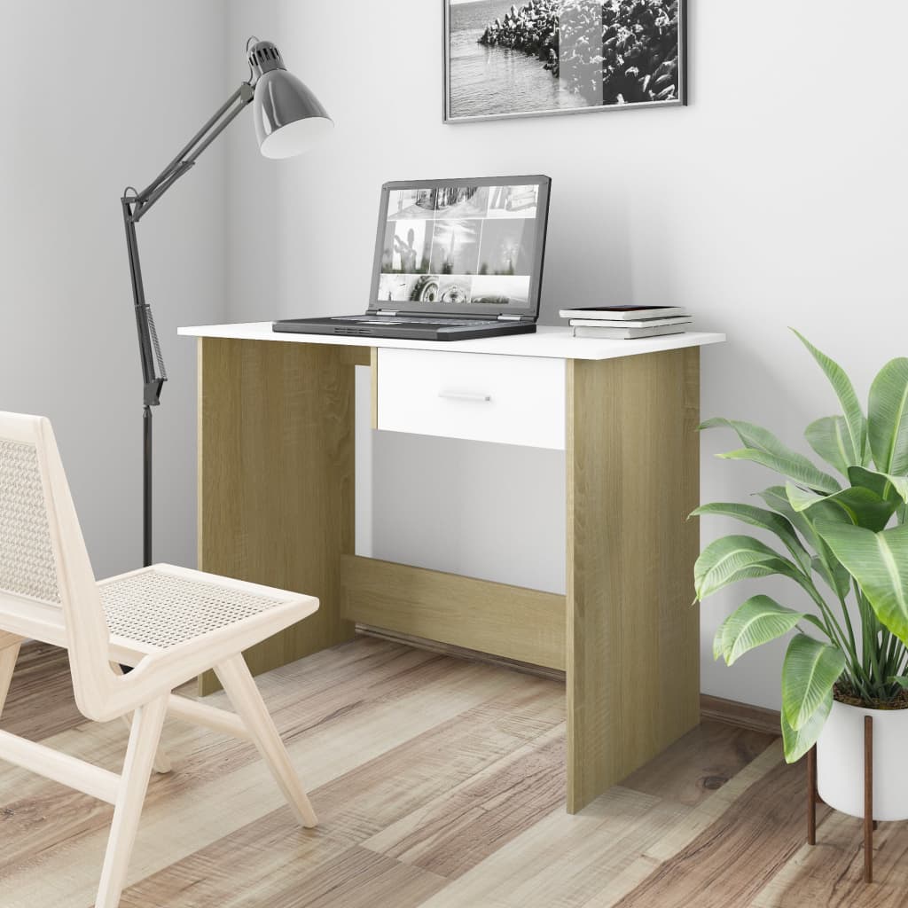 vidaXL Desk Computer Desk Workstation Table Workstation Table Engineered Wood-10