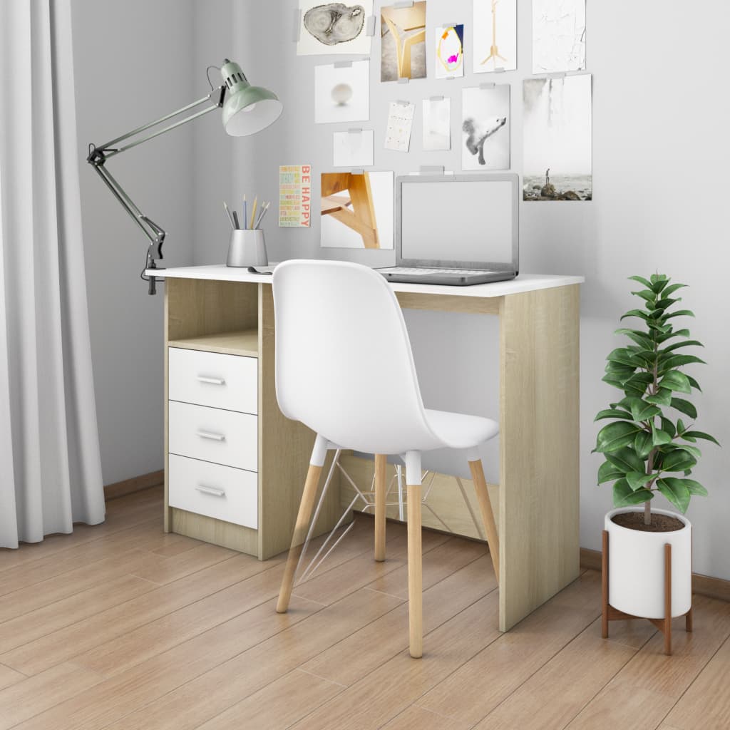 vidaXL Desk Computer Desk Workstation Table Workstation Table Engineered Wood-13