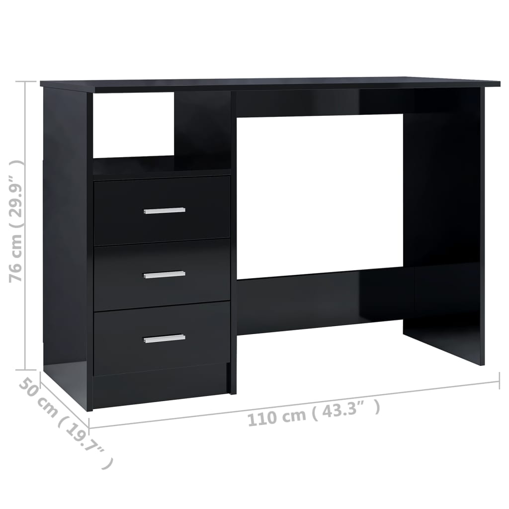 vidaXL Desk Computer Desk Workstation Table Workstation Table Engineered Wood-4