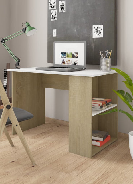vidaXL Desk Computer Desk Workstation Table Workstation Table Engineered Wood-11