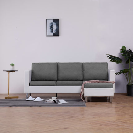 vidaXL Sofa Upholstered Sectional 3 Seater Sofa with Cushions Faux Leather-4