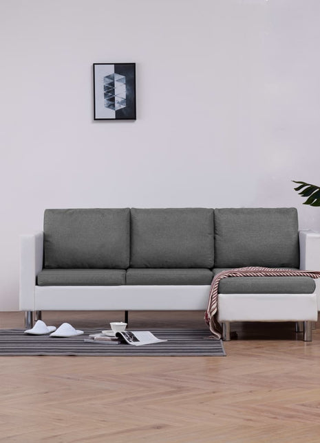 vidaXL Sofa Upholstered Sectional 3 Seater Sofa with Cushions Faux Leather-4