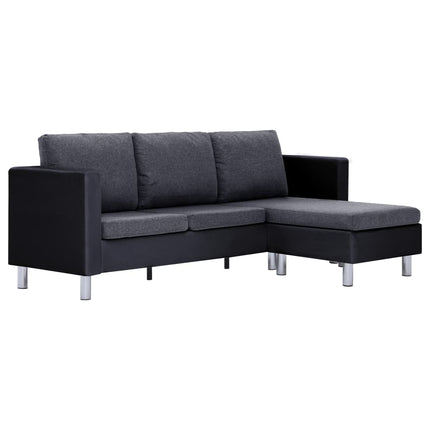 vidaXL Sofa Upholstered Sectional 3 Seater Sofa with Cushions Faux Leather-1
