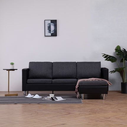 vidaXL Sofa Upholstered Sectional 3 Seater Sofa with Cushions Faux Leather-7