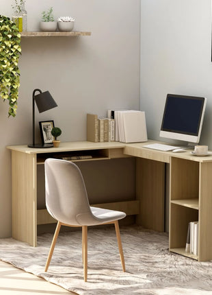vidaXL Corner Desk L-Shaped Computer Desk Workstation Table Engineered Wood-11