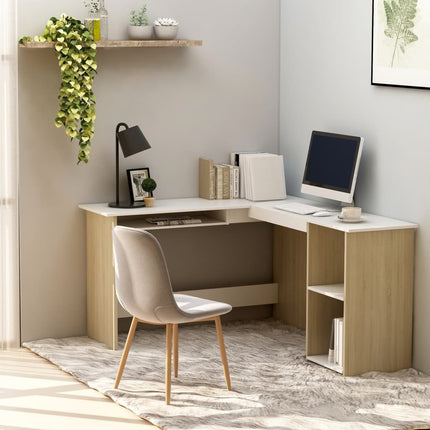 vidaXL Corner Desk L-Shaped Computer Desk Workstation Table Engineered Wood-13