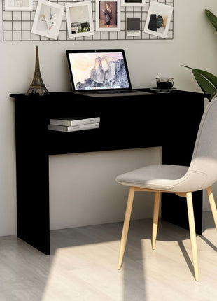 vidaXL Desk Computer Desk Standing Office Desk with Shelf Engineered Wood-5