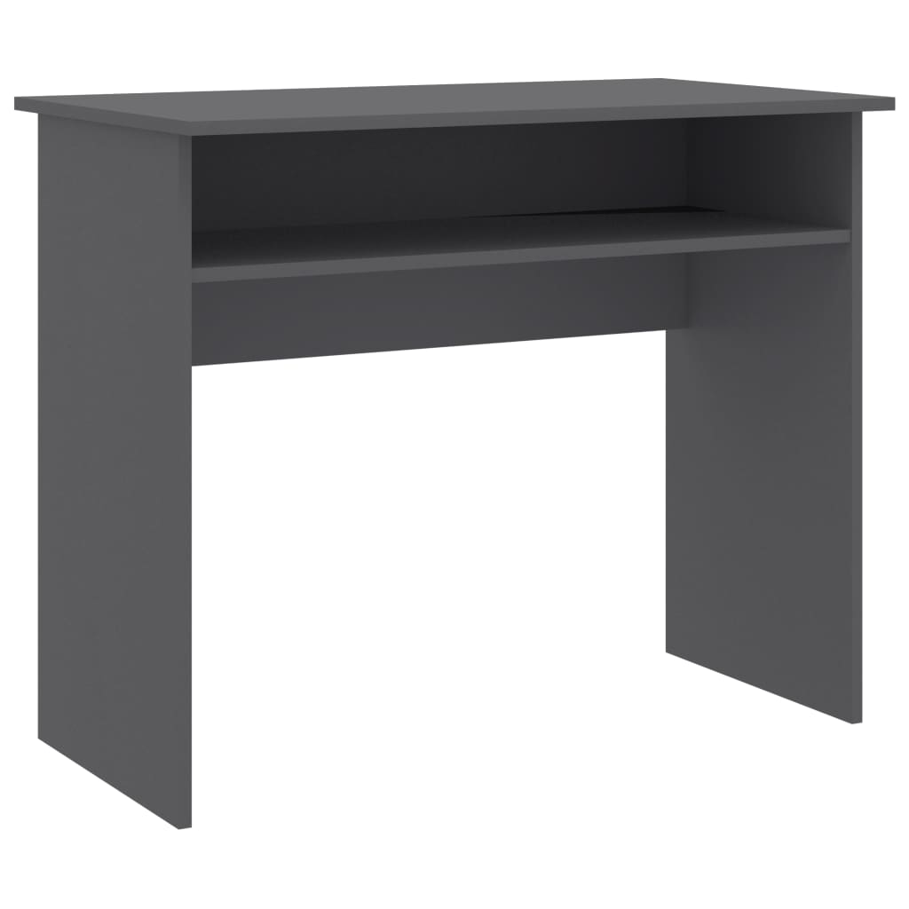 vidaXL Desk Computer Desk Standing Office Desk with Shelf Engineered Wood-4
