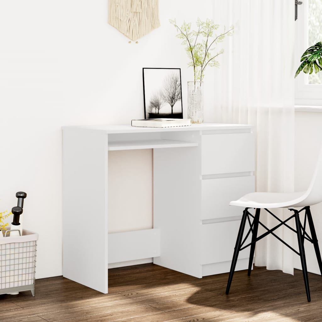 vidaXL Desk Computer Desk Office Desk Workstation with Drawer Engineered Wood-10