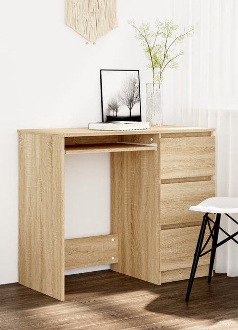 vidaXL Desk Computer Desk Office Desk Workstation with Drawer Engineered Wood-9