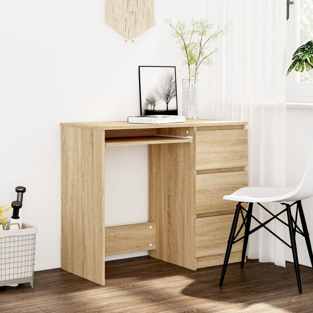 vidaXL Desk Computer Desk Office Desk Workstation with Drawer Engineered Wood-9