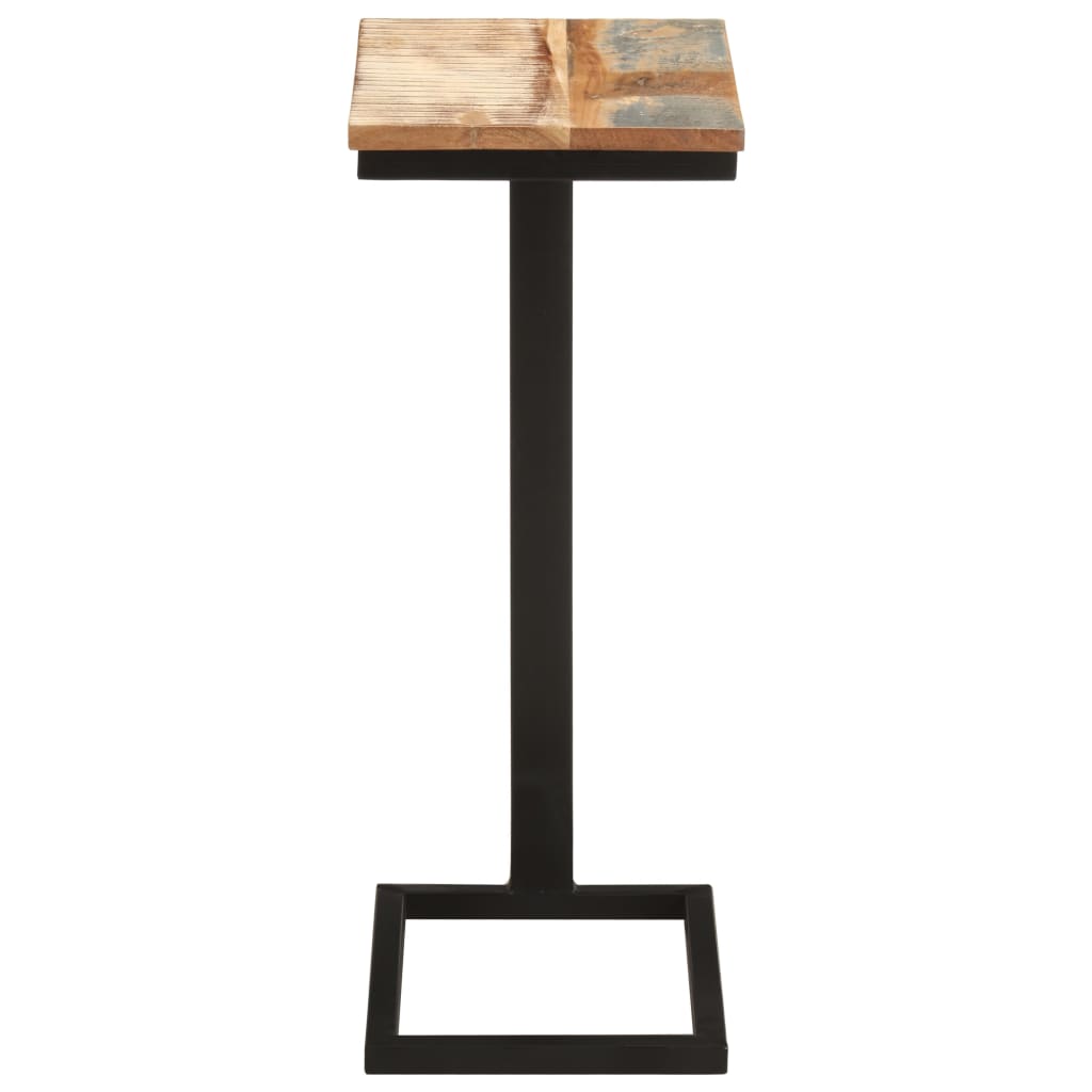 Solid Reclaimed Wood Side Table with Iron Legs – Rustic Handmade Accent Furniture - 321972