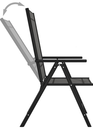 vidaXL Patio Folding Chairs Camping Garden Lawn Chair Aluminum and Textilene-3