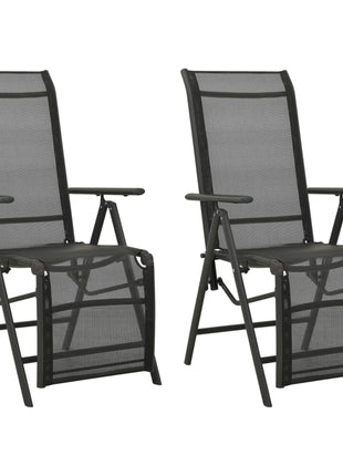 vidaXL Outdoor Recliner Chairs Patio Reclining Chair Textilene and Aluminum-0