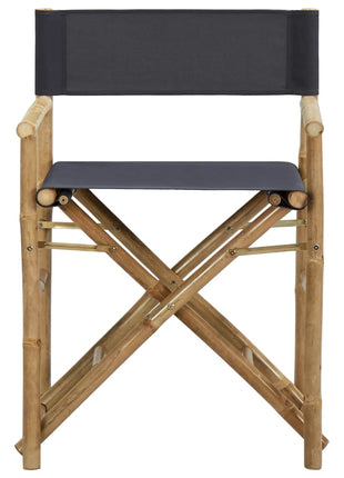 vidaXL Folding Director's Chairs 2 Pcs Outdoor Camping Chair Bamboo and Fabric-4