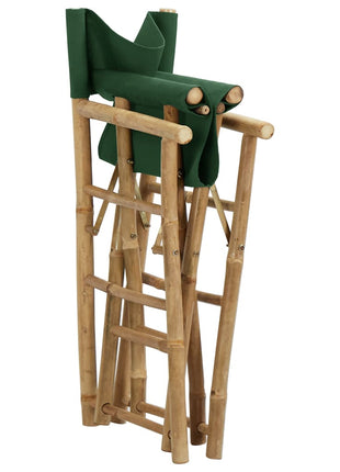 vidaXL Folding Director's Chairs 2 Pcs Outdoor Camping Chair Bamboo and Fabric-2