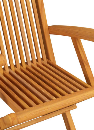 vidaXL Patio Chairs Outdoor Bistro Folding Chair with Cushions Solid Wood Teak-3