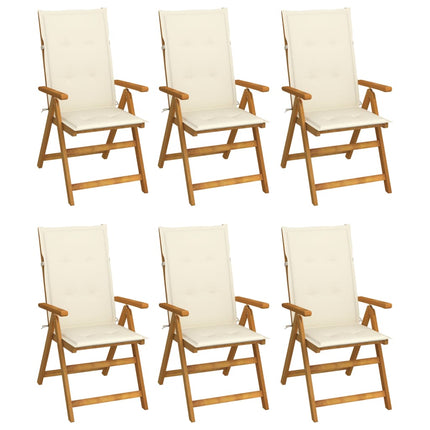 vidaXL Outdoor Recliner Chairs Patio Chair with Cushions Solid Wood Acacia-0