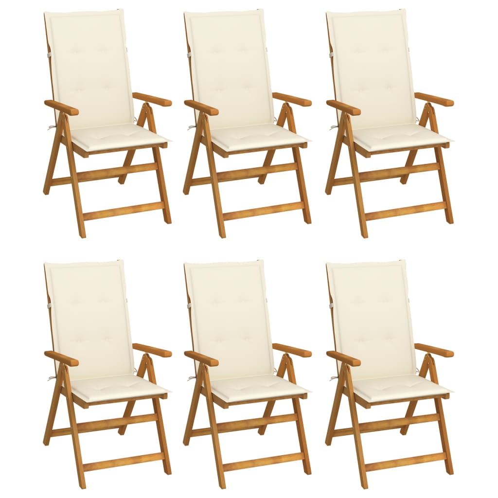 vidaXL Outdoor Recliner Chairs Patio Chair with Cushions Solid Wood Acacia-0