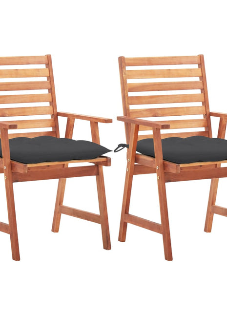 vidaXL Patio Dining Chairs Outdoor Patio Chair with Cushions Solid Wood Acacia-5