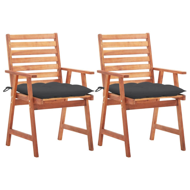 vidaXL Patio Dining Chairs Outdoor Patio Chair with Cushions Solid Wood Acacia-5