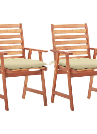 vidaXL Patio Dining Chairs Outdoor Patio Chair with Cushions Solid Wood Acacia-23