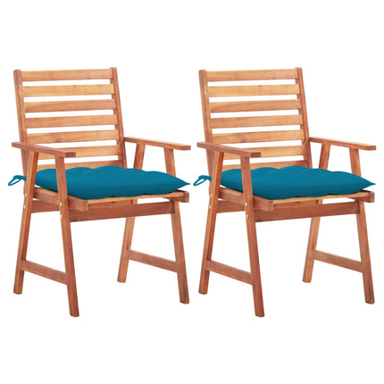 vidaXL Patio Dining Chairs Outdoor Patio Chair with Cushions Solid Wood Acacia-52