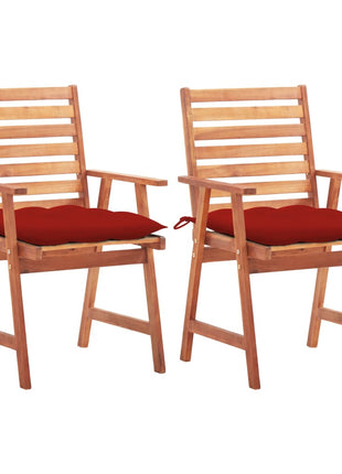 vidaXL Patio Dining Chairs Outdoor Patio Chair with Cushions Solid Wood Acacia-34