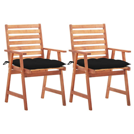 vidaXL Patio Dining Chairs Outdoor Patio Chair with Cushions Solid Wood Acacia-18