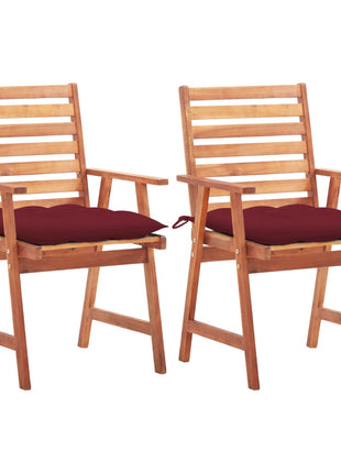vidaXL Patio Dining Chairs Outdoor Patio Chair with Cushions Solid Wood Acacia-51