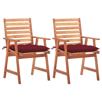 vidaXL Patio Dining Chairs Outdoor Patio Chair with Cushions Solid Wood Acacia-51