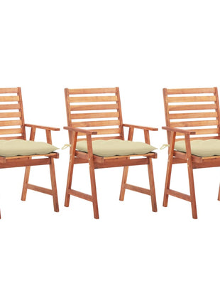 vidaXL Patio Dining Chairs Outdoor Patio Chair with Cushions Solid Wood Acacia-20