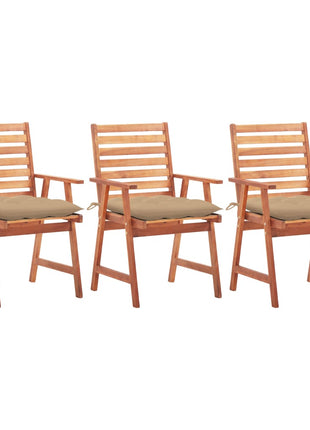 vidaXL Patio Dining Chairs Outdoor Patio Chair with Cushions Solid Wood Acacia-14