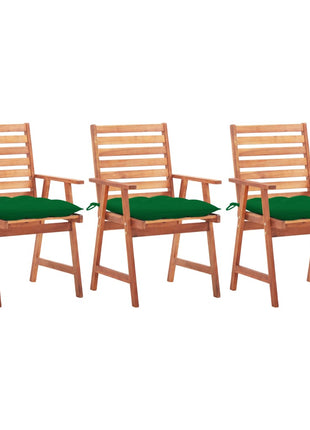 vidaXL Patio Dining Chairs Outdoor Patio Chair with Cushions Solid Wood Acacia-32