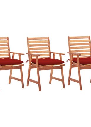 vidaXL Patio Dining Chairs Outdoor Patio Chair with Cushions Solid Wood Acacia-35