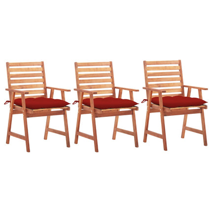vidaXL Patio Dining Chairs Outdoor Patio Chair with Cushions Solid Wood Acacia-35